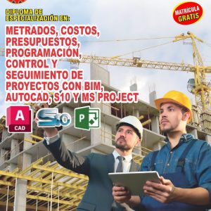 METRADOS, COSTOS, PRESUPUESTOS, PROGRAMACIÓN, CONTROL Y SEGUIMIENTO DE PROYECTOS CON BIM, AUTOCAD, S10 Y MS PROJECT