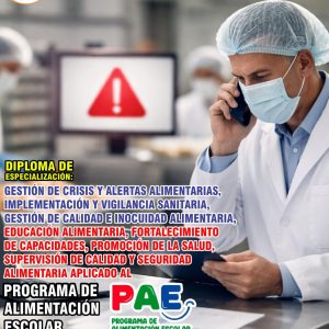 GESTIÓN DE CRISIS Y ALERTAS ALIMENTARIAS, IMPLEMENTACIÓN Y VIGILANCIA SANITARIA, GESTIÓN DE CALIDAD E INOCUIDAD ALIMENTARIA, EDUCACIÓN ALIMENTARIA, FORTALECIMIENTO DE CAPACIDADES, PROMOCIÓN DE LA SALUD, SUPERVISIÓN DE CALIDAD Y SEGURIDAD ALIMENTARIA APLICADO AL PROGRAMA DE ALIMENTACIÓN ESCOLAR- PAE