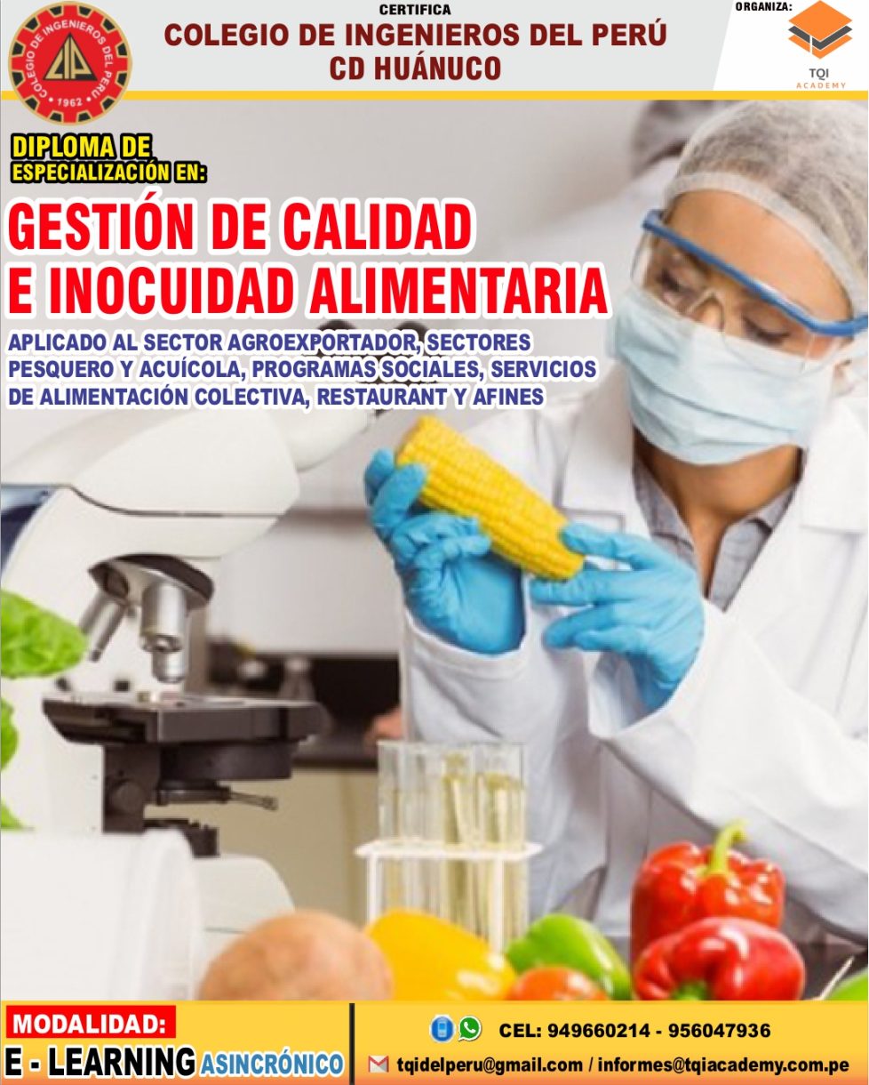 GESTIÓN DE CALIDAD E INOCUIDAD ALIMENTARIA APLICADO AL SECTOR ...