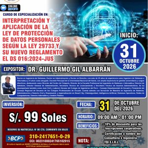 INTERPRETACIÓN Y APLICACIÓN DE LA LEY DE PROTECCIÓN DE DATOS PERSONALES SEGÚN LA LEY 29733 Y SU NUEVO REGLAMENTO EL DS 016:2024-JUS