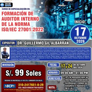 FORMACIÓN DE AUDITOR INTERNO DE LA NORMA ISO/IEC 27001:2022