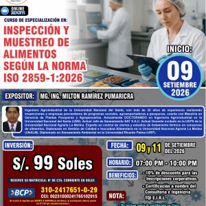 INSPECCIÓN Y MUESTREO DE ALIMENTOS SEGÚN LA NORMA ISO 2859-1:2026