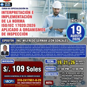 INTERPRETACIÓN E IMPLEMENTACIÓN DE LA NORMA ISO/IEC 17020:2026 APLICADO A ORGANISMOS DE INSPECCIÓN
