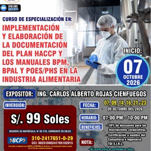 IMPLEMENTACIÓN Y ELABORACIÓN DE LA DOCUMENTACIÓN DEL PLAN HACCP Y LOS MANUALES BPM, BPAL Y POES/PHS EN LA INDUSTRIA ALIMENTARIA