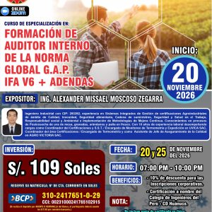FORMACIÓN DE AUDITOR INTERNO DE LA NORMA GLOBAL G.A.Ρ. IFA V6 + ADENDAS