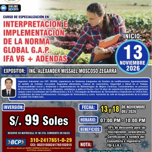 INTERPRETACIÓN E IMPLEMENTACION DE LA NORMA GLOBAL G.A.P IFA V6 + ADENDAS
