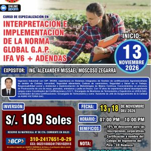 INTERPRETACIÓN E IMPLEMENTACION DE LA NORMA GLOBAL G.A.P IFA V6 + ADENDAS