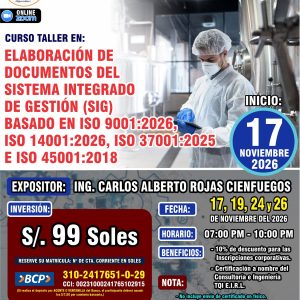 ELABORACIÓN DE DOCUMENTOS DEL SISTEMA INTEGRADO DE GESTIÓN (SIG) BASADO EN ISO 9001:2026, ISO 14001:2026, ISO 37001:2025 E ISO 45001:2018